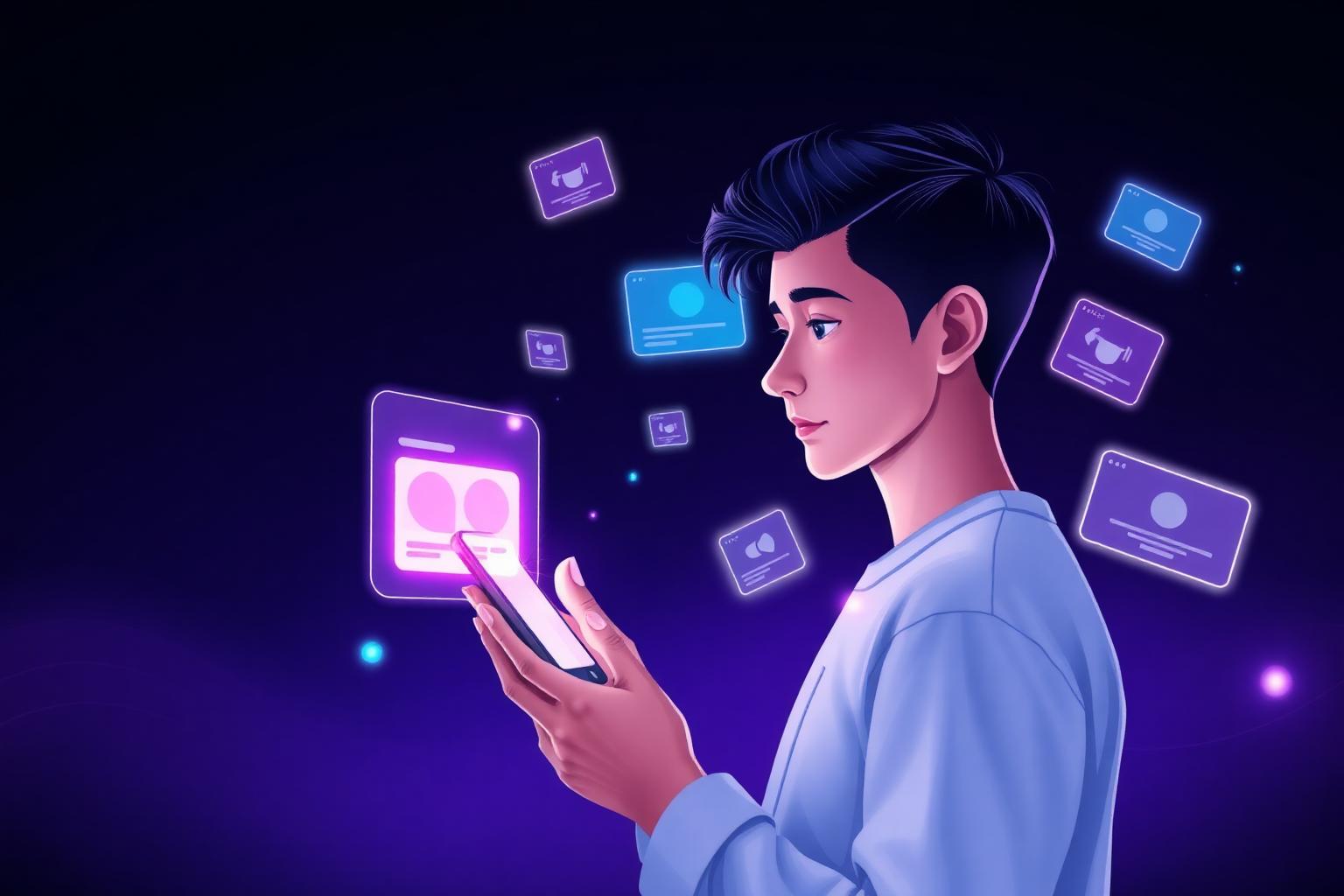 Ilustração de atendimento digital